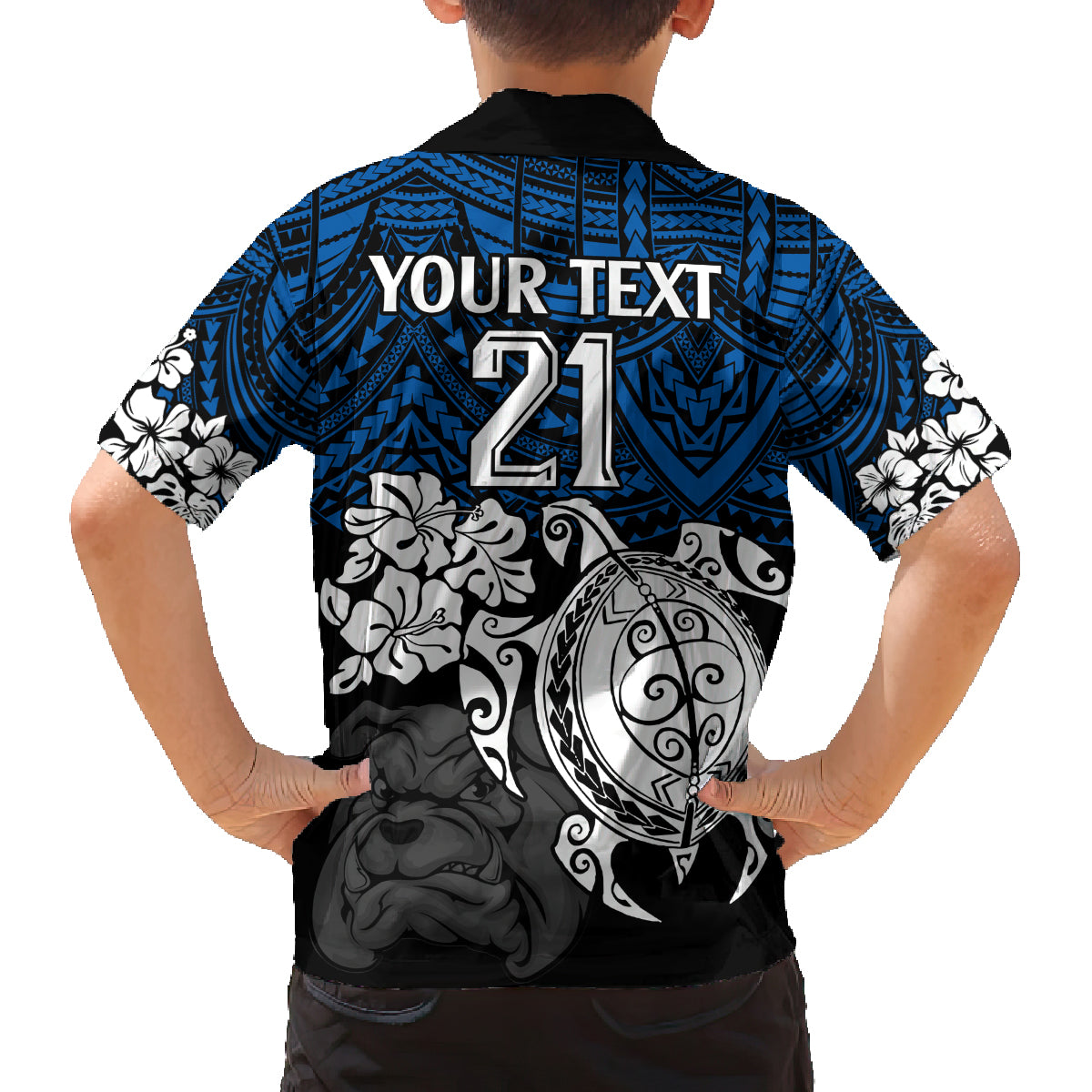 custom-bulldogs-rugby-family-matching-long-sleeve-bodycon-dress-and-hawaiian-shirt-berries-hibiscus-and-turtle-with-polynesian-pattern