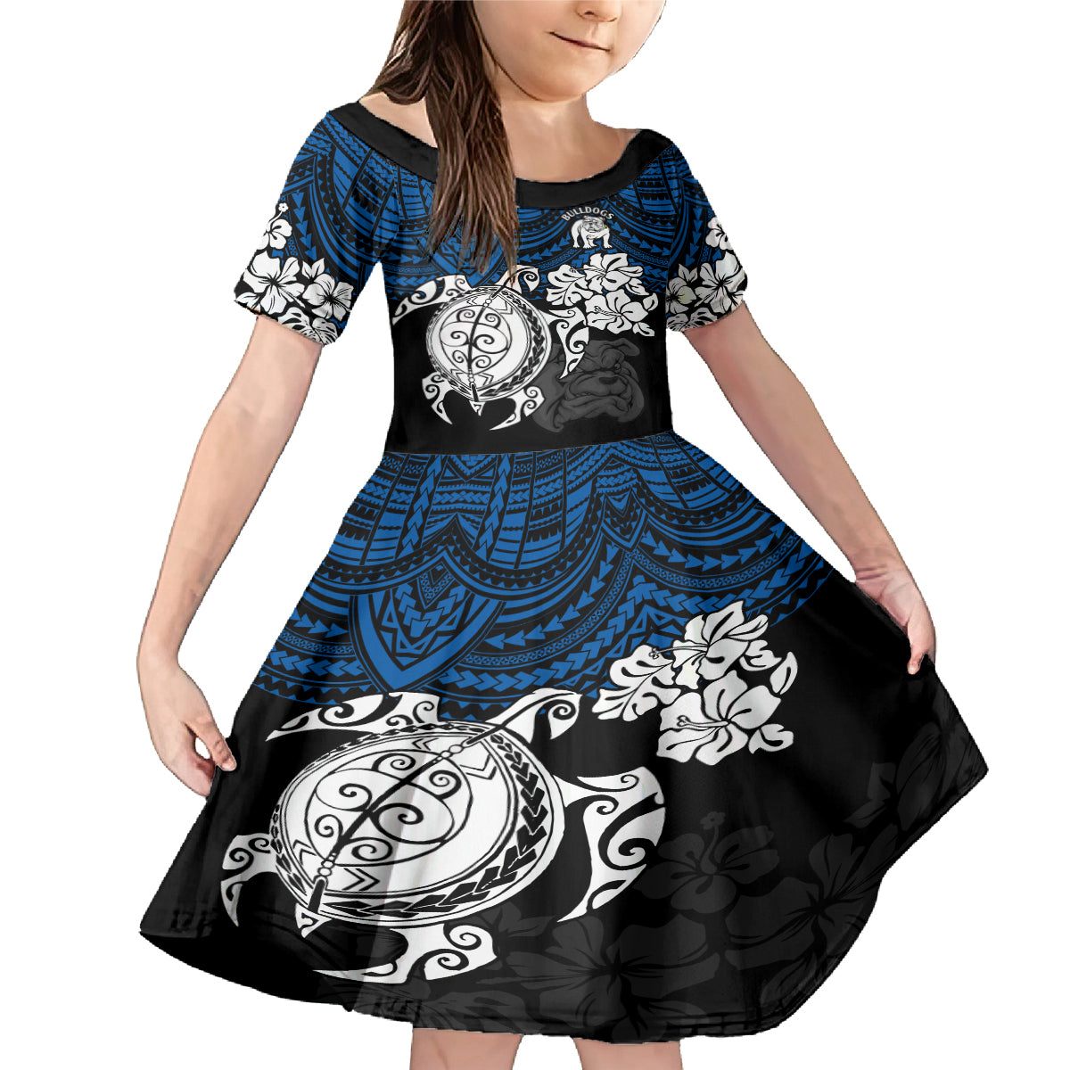 custom-bulldogs-rugby-family-matching-mermaid-dress-and-hawaiian-shirt-berries-hibiscus-and-turtle-with-polynesian-pattern