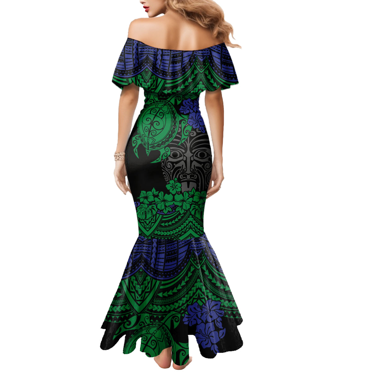 custom-new-zealand-warriors-rugby-mermaid-dress-hibiscus-and-turtle-with-polynesian-pattern
