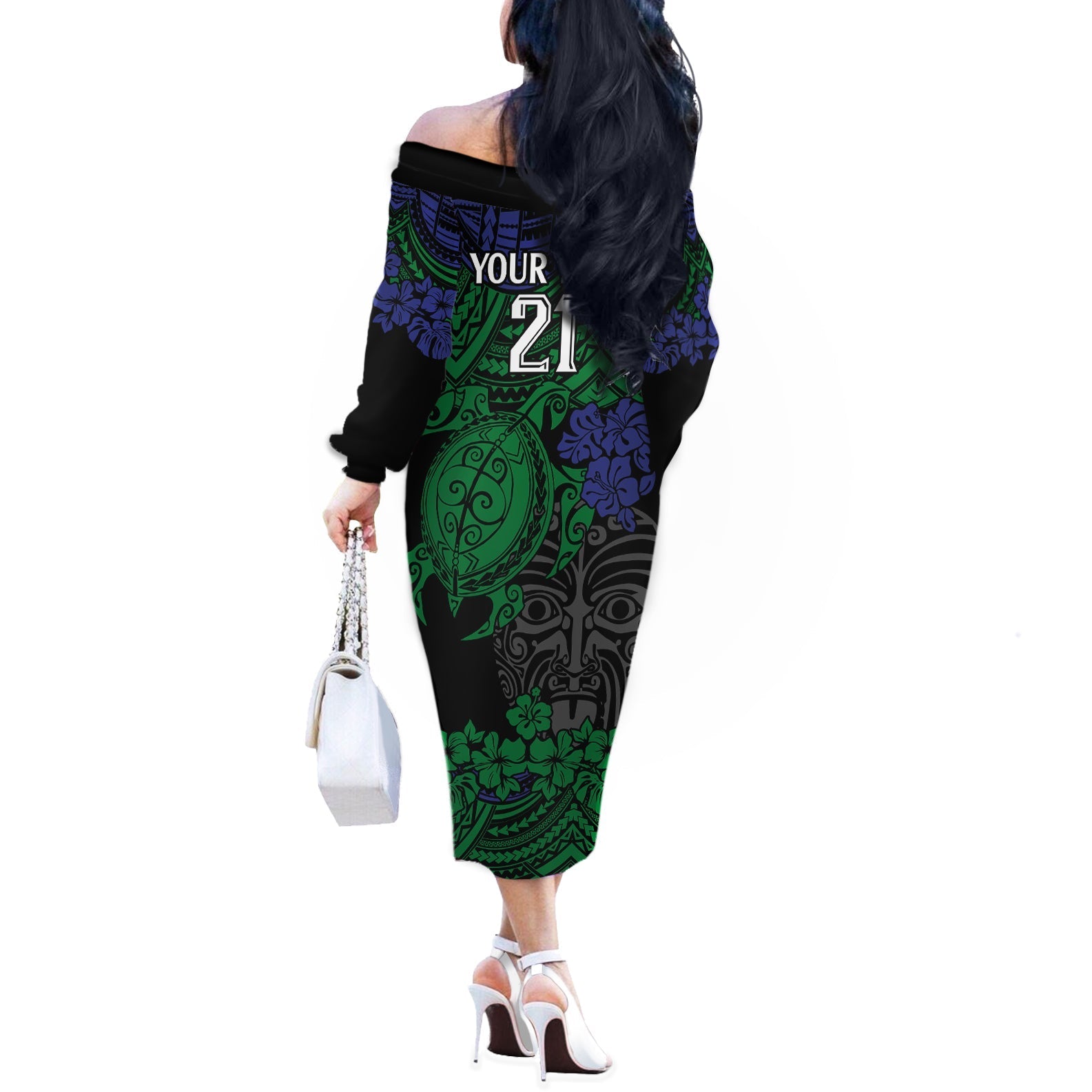 custom-new-zealand-warriors-rugby-off-the-shoulder-long-sleeve-dress-hibiscus-and-turtle-with-polynesian-pattern