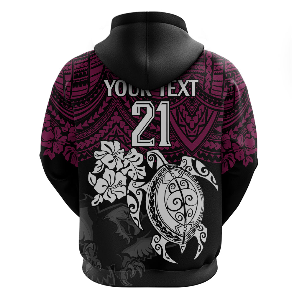 Custom Sea Eagles Rugby Hoodie Silvertails Hibiscus and Turtle With Polynesian Pattern LT9 - Vibe Hoodie Shop