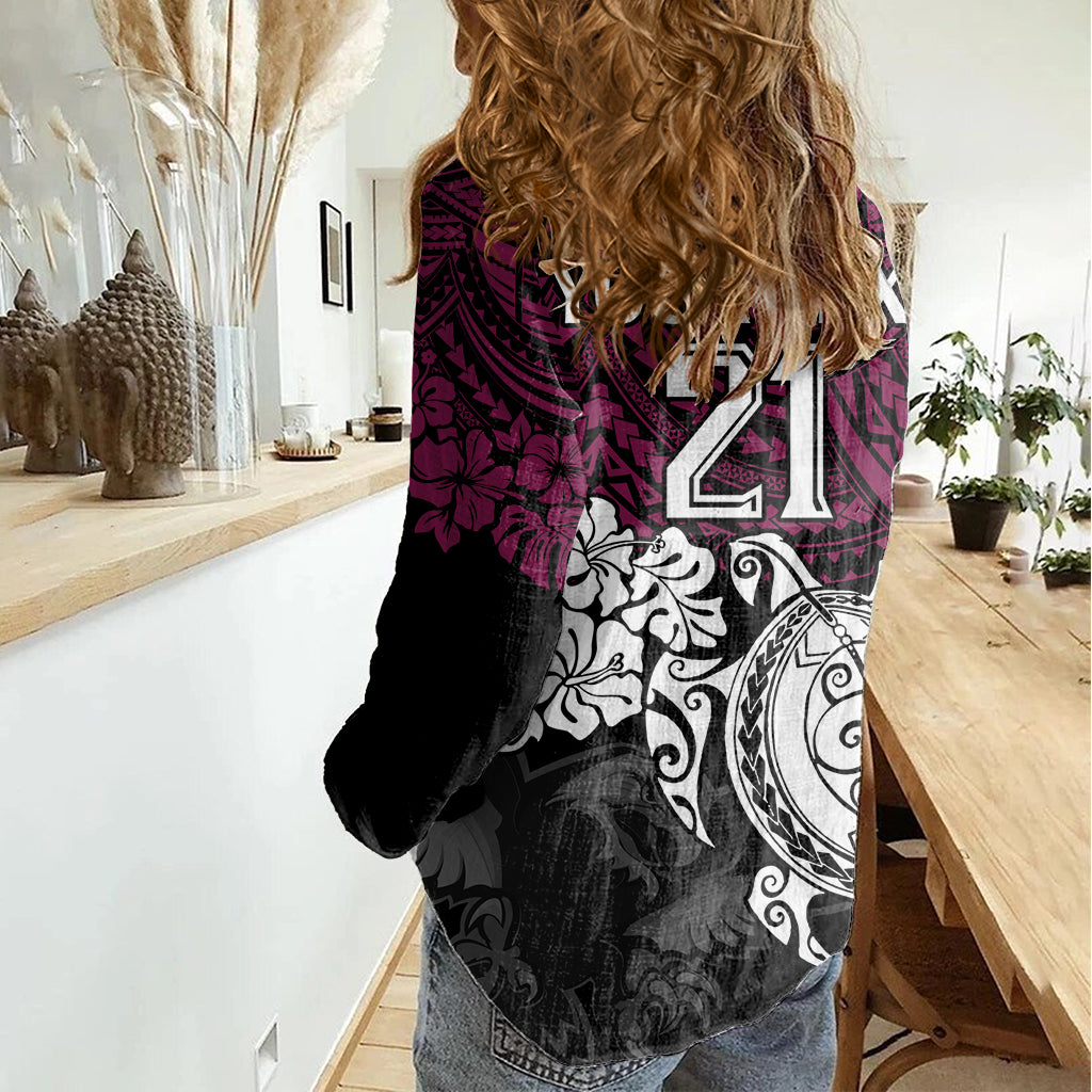 Custom Sea Eagles Rugby Women Casual Shirt Silvertails Hibiscus and Turtle With Polynesian Pattern - Vibe Hoodie Shop