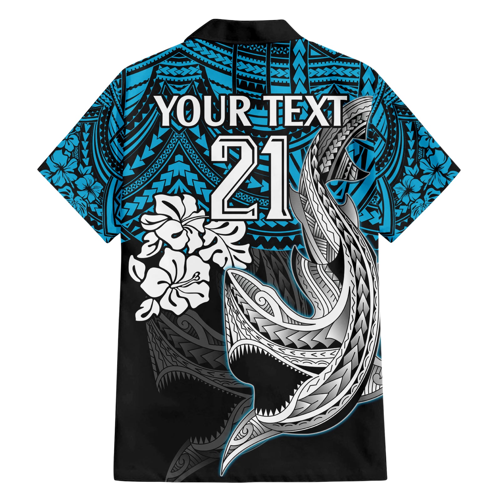 Custom Sharks Rugby Hawaiian Shirt Hibiscus and Sharkies Tattoo With Polynesian Pattern - Vibe Hoodie Shop