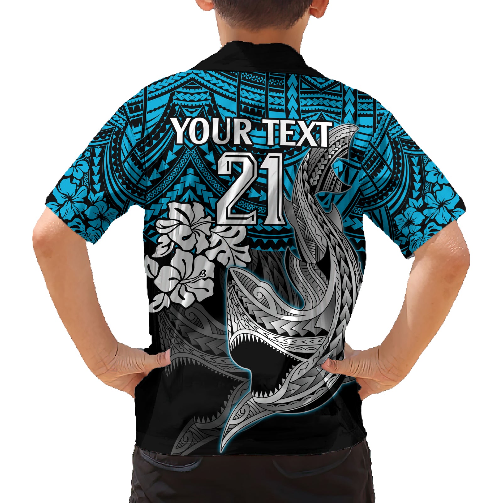 Custom Sharks Rugby Hawaiian Shirt Hibiscus and Sharkies Tattoo With Polynesian Pattern - Vibe Hoodie Shop