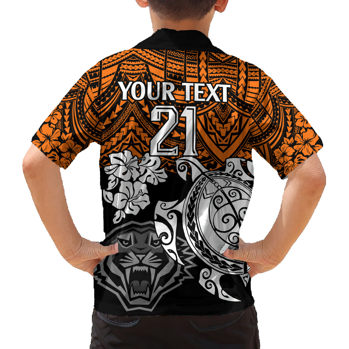 custom-wests-tigers-rugby-family-matching-long-sleeve-bodycon-dress-and-hawaiian-shirt-hibiscus-and-turtle-with-polynesian-pattern