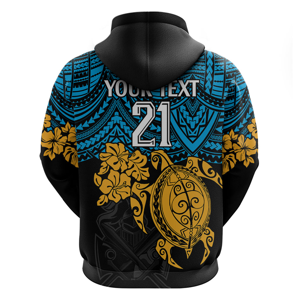 Custom Titans Rugby Hoodie GLD Hibiscus and Turtle With Polynesian Pattern LT9 - Vibe Hoodie Shop
