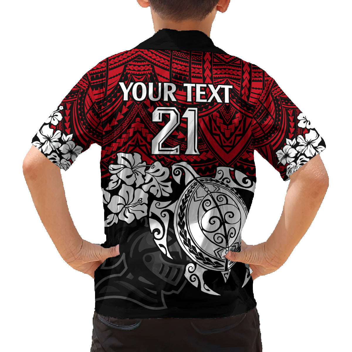 custom-knights-rugby-family-matching-summer-maxi-dress-and-hawaiian-shirt-novocastrians-hibiscus-and-turtle-with-polynesian-pattern