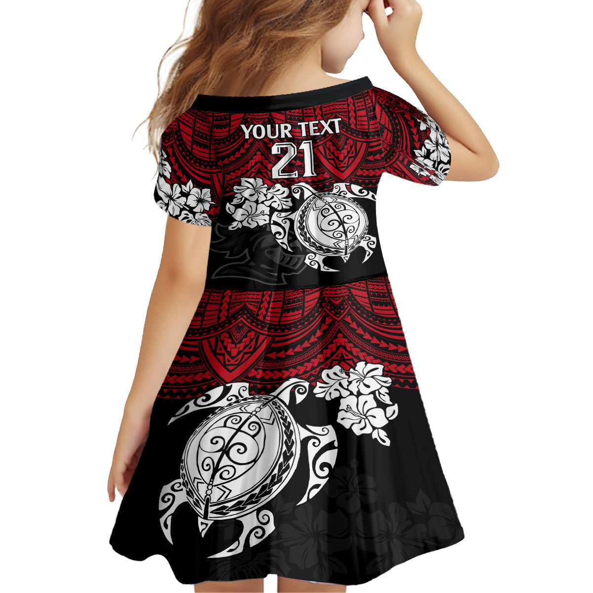 custom-knights-rugby-family-matching-summer-maxi-dress-and-hawaiian-shirt-novocastrians-hibiscus-and-turtle-with-polynesian-pattern