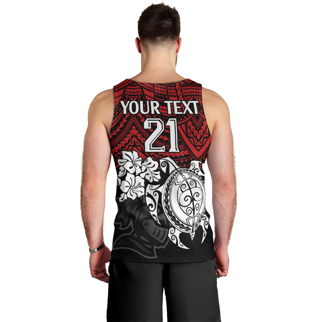 Custom Knights Rugby Men Tank Top Novocastrians Hibiscus and Turtle With Polynesian Pattern - Vibe Hoodie Shop