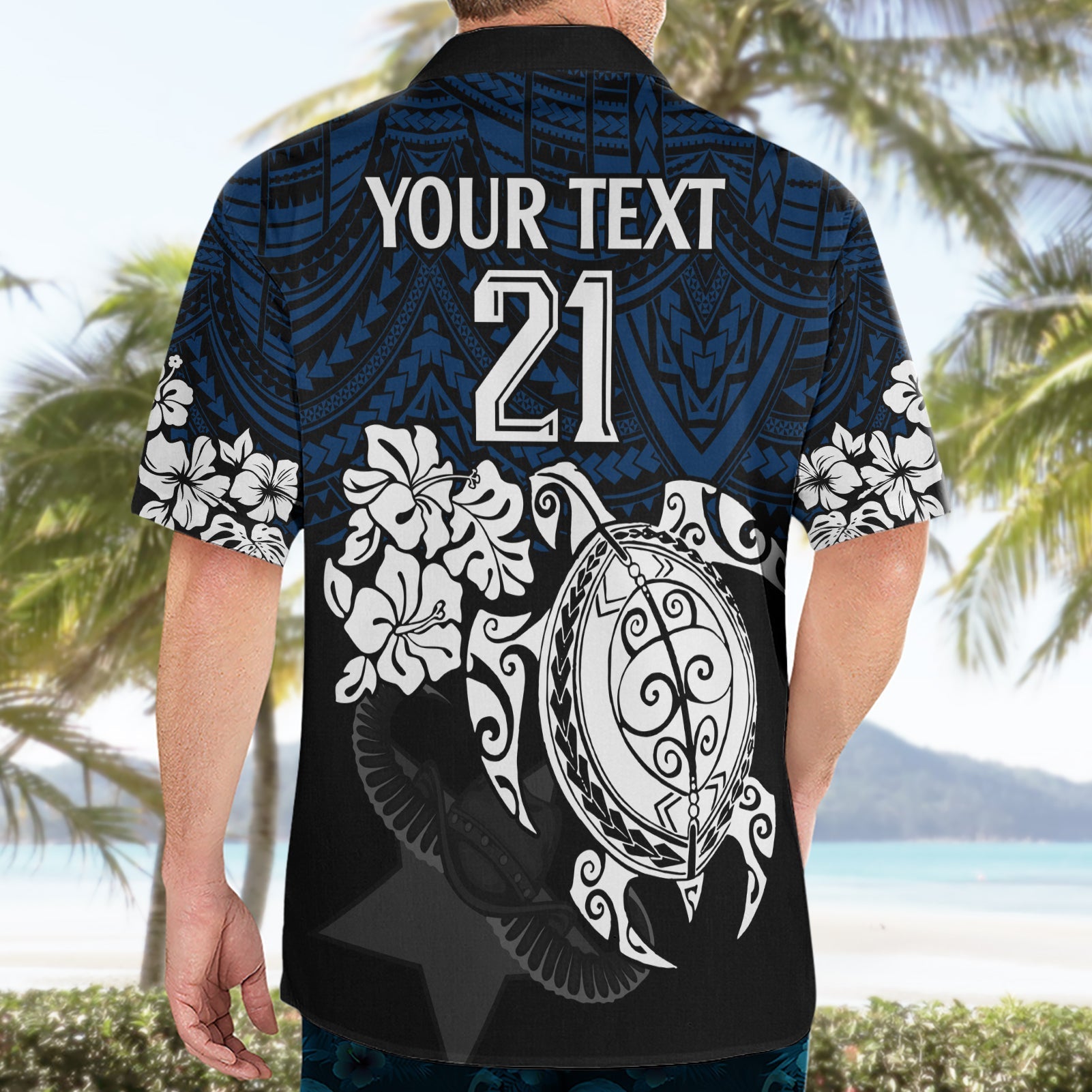 Custom Cowboys Rugby Hawaiian Shirt Hibiscus and Turtle With Polynesian Pattern - Vibe Hoodie Shop