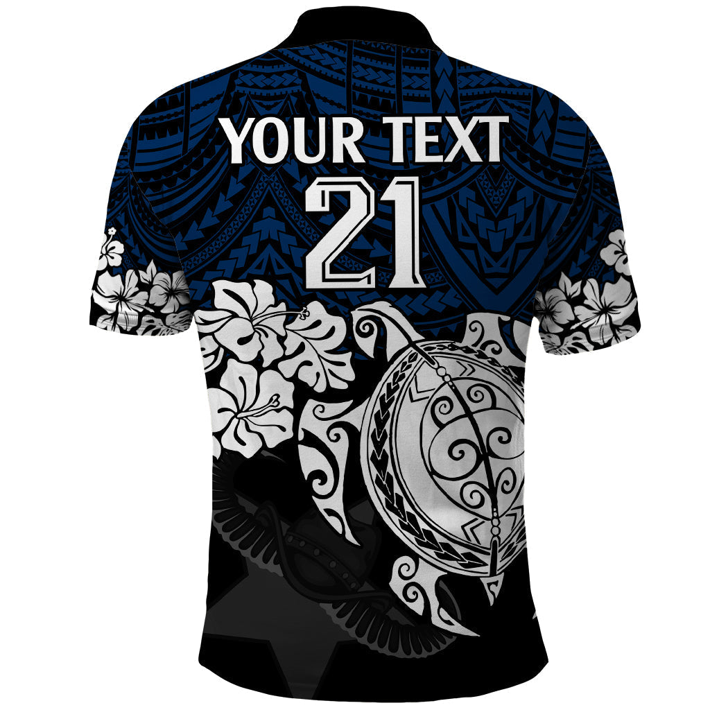 Custom Cowboys Rugby Polo Shirt Hibiscus and Turtle With Polynesian Pattern LT9 - Vibe Hoodie Shop