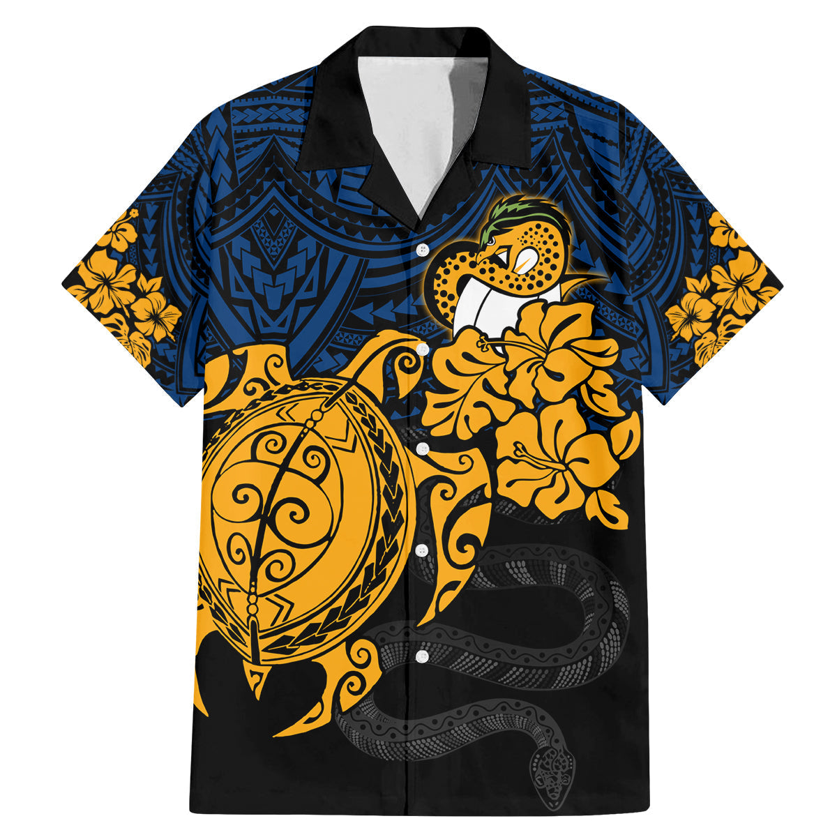 custom-parra-eels-rugby-family-matching-mermaid-dress-and-hawaiian-shirt-hibiscus-and-turtle-with-polynesian-pattern