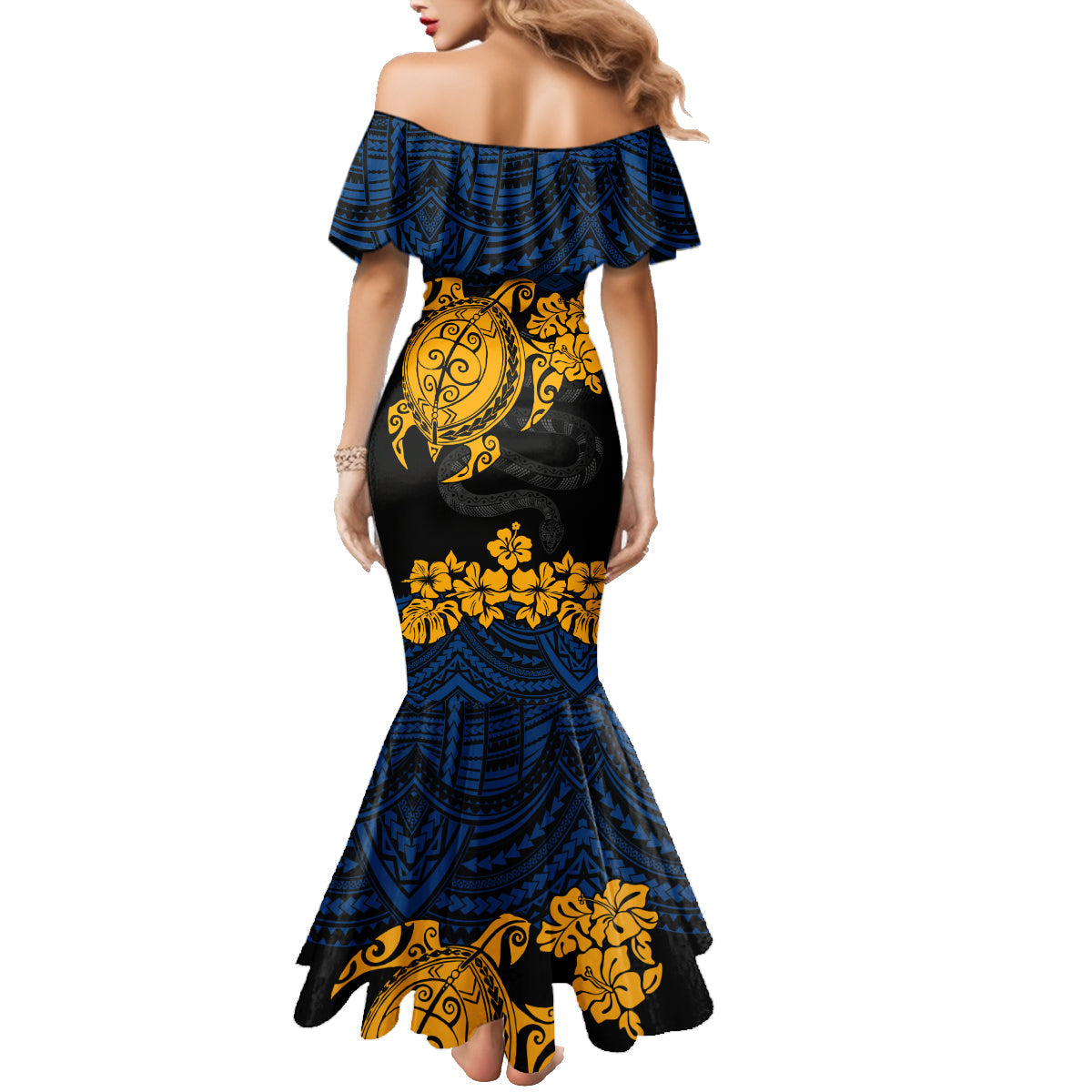 custom-parra-eels-rugby-family-matching-mermaid-dress-and-hawaiian-shirt-hibiscus-and-turtle-with-polynesian-pattern