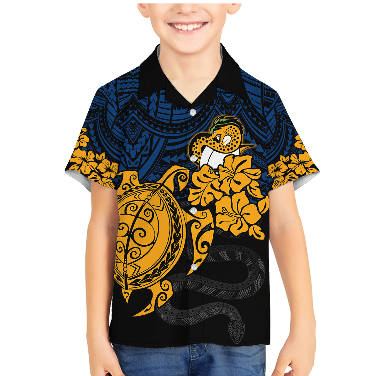 custom-parra-eels-rugby-family-matching-mermaid-dress-and-hawaiian-shirt-hibiscus-and-turtle-with-polynesian-pattern