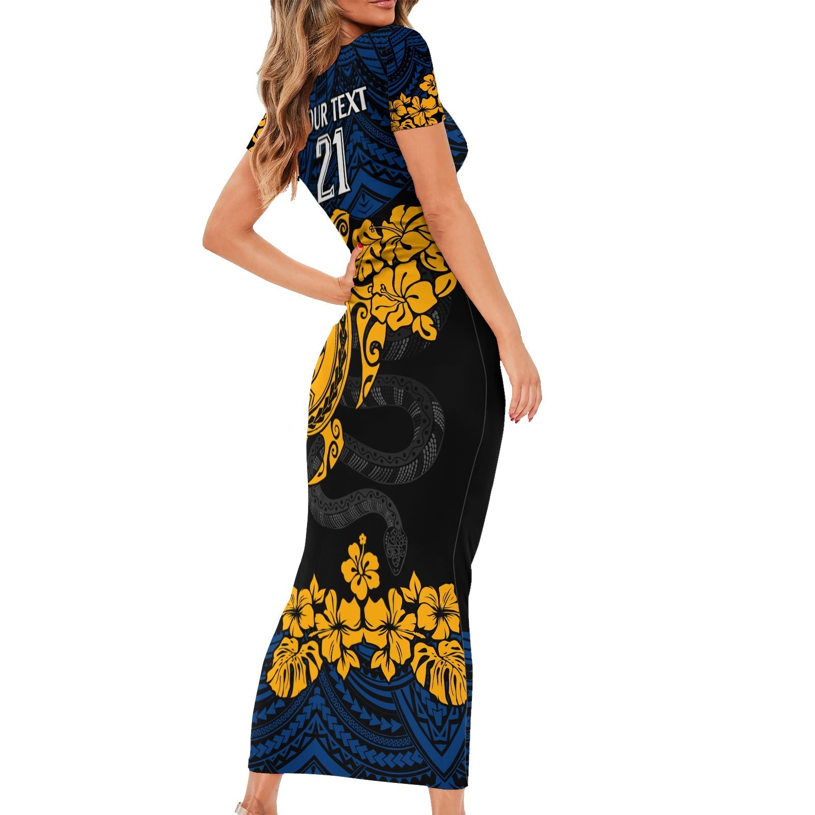 custom-parra-eels-rugby-family-matching-short-sleeve-bodycon-dress-and-hawaiian-shirt-hibiscus-and-turtle-with-polynesian-pattern