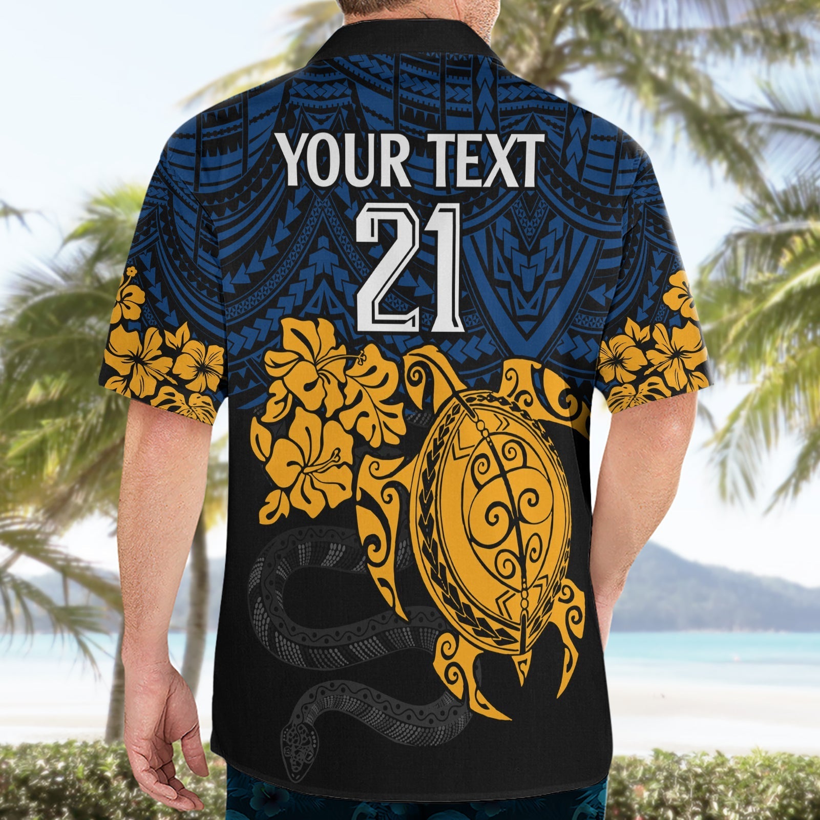 Custom Parra Eels Rugby Hawaiian Shirt Hibiscus and Turtle With Polynesian Pattern - Vibe Hoodie Shop