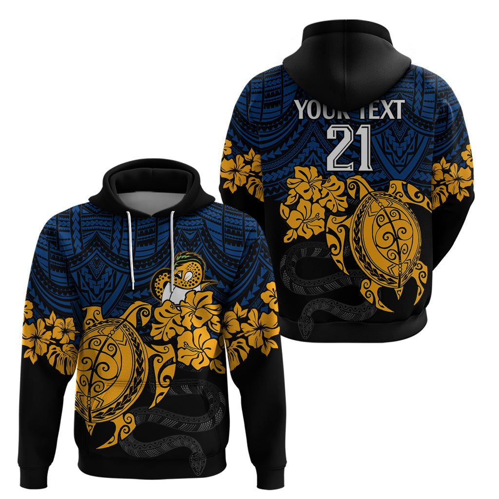 Custom Parra Eels Rugby Hoodie Hibiscus and Turtle With Polynesian Pattern LT9 - Vibe Hoodie Shop
