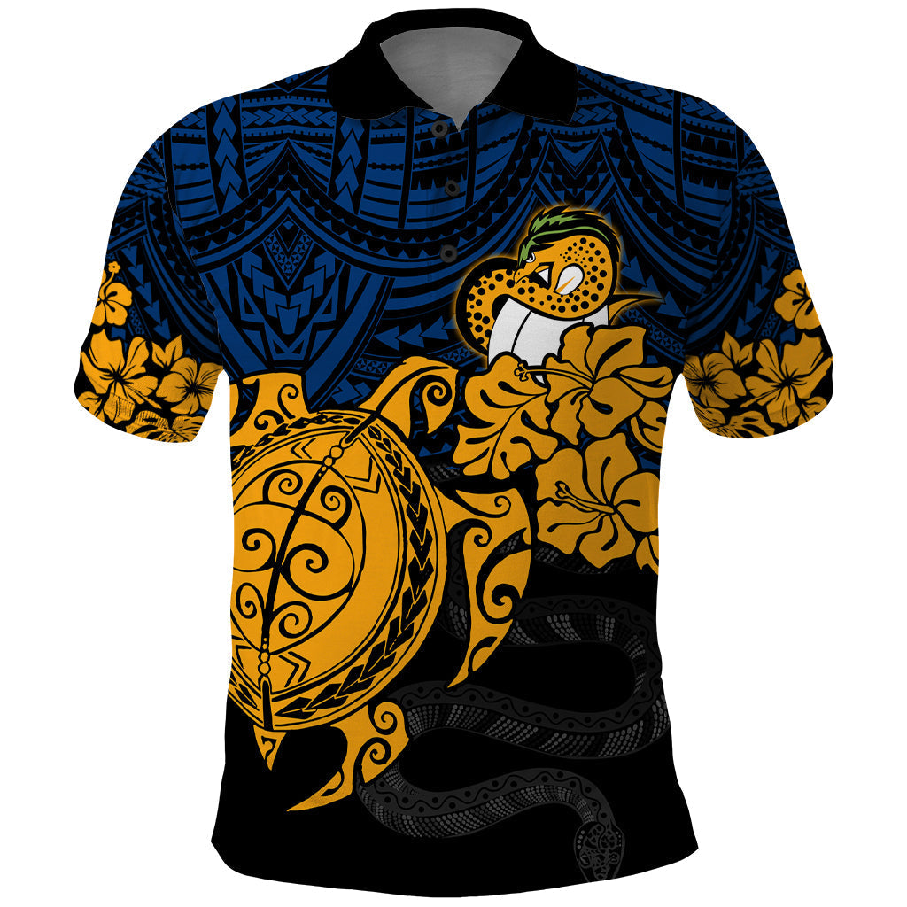 Custom Parra Eels Rugby Polo Shirt Hibiscus and Turtle With Polynesian Pattern LT9 - Vibe Hoodie Shop