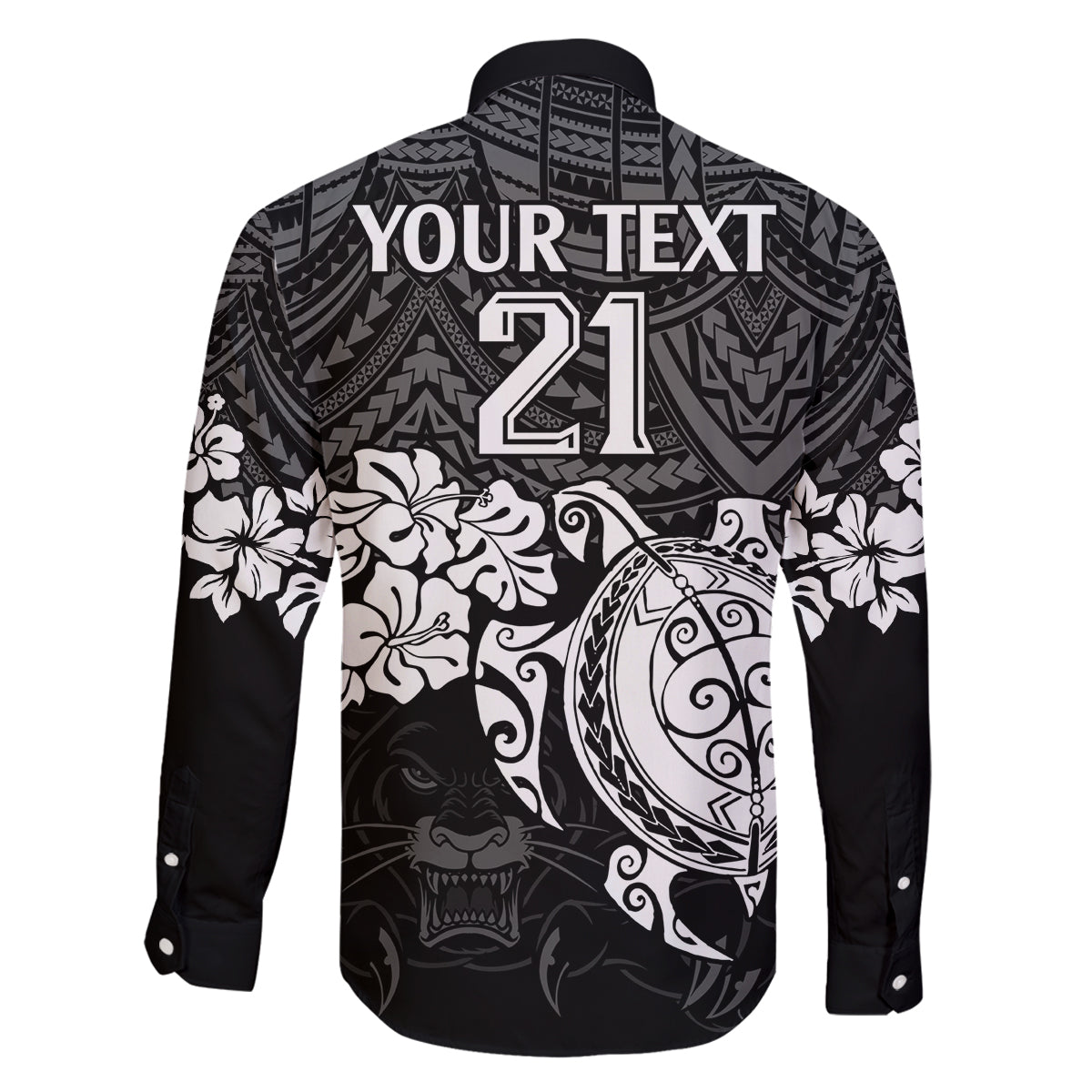 custom-panthers-rugby-family-matching-long-sleeve-bodycon-dress-and-hawaiian-shirt-penrith-hibiscus-and-turtle-with-polynesian-pattern