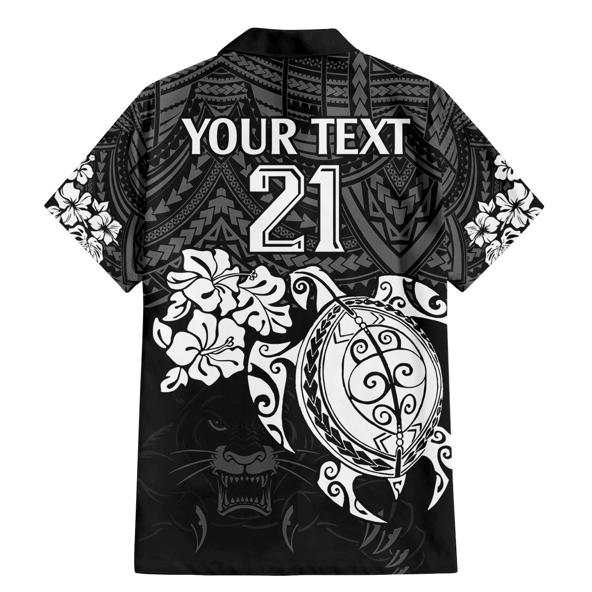 custom-panthers-rugby-family-matching-mermaid-dress-and-hawaiian-shirt-penrith-hibiscus-and-turtle-with-polynesian-pattern