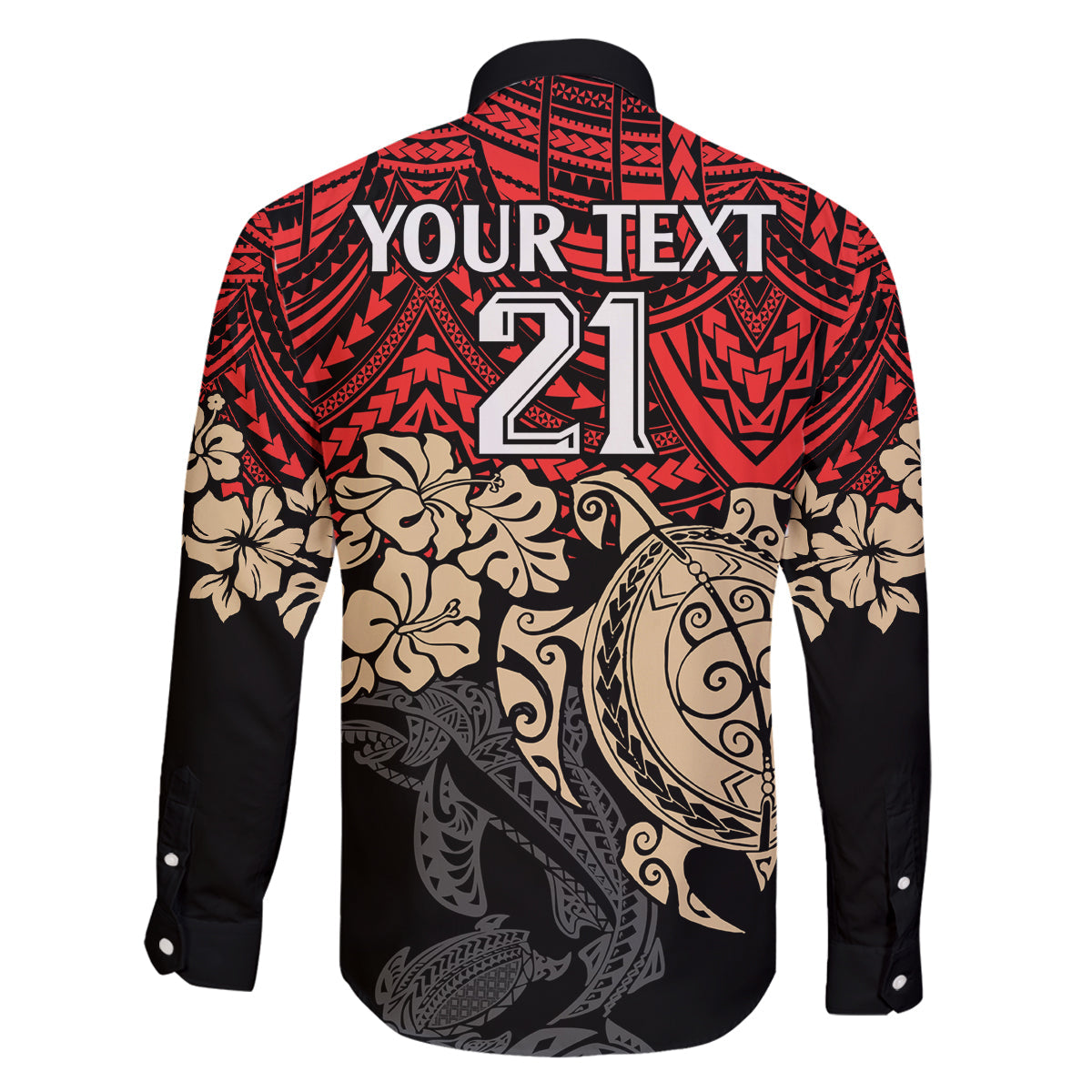 custom-dolphins-rugby-family-matching-off-shoulder-long-sleeve-dress-and-hawaiian-shirt-reddy-hibiscus-and-turtle-with-polynesian-pattern