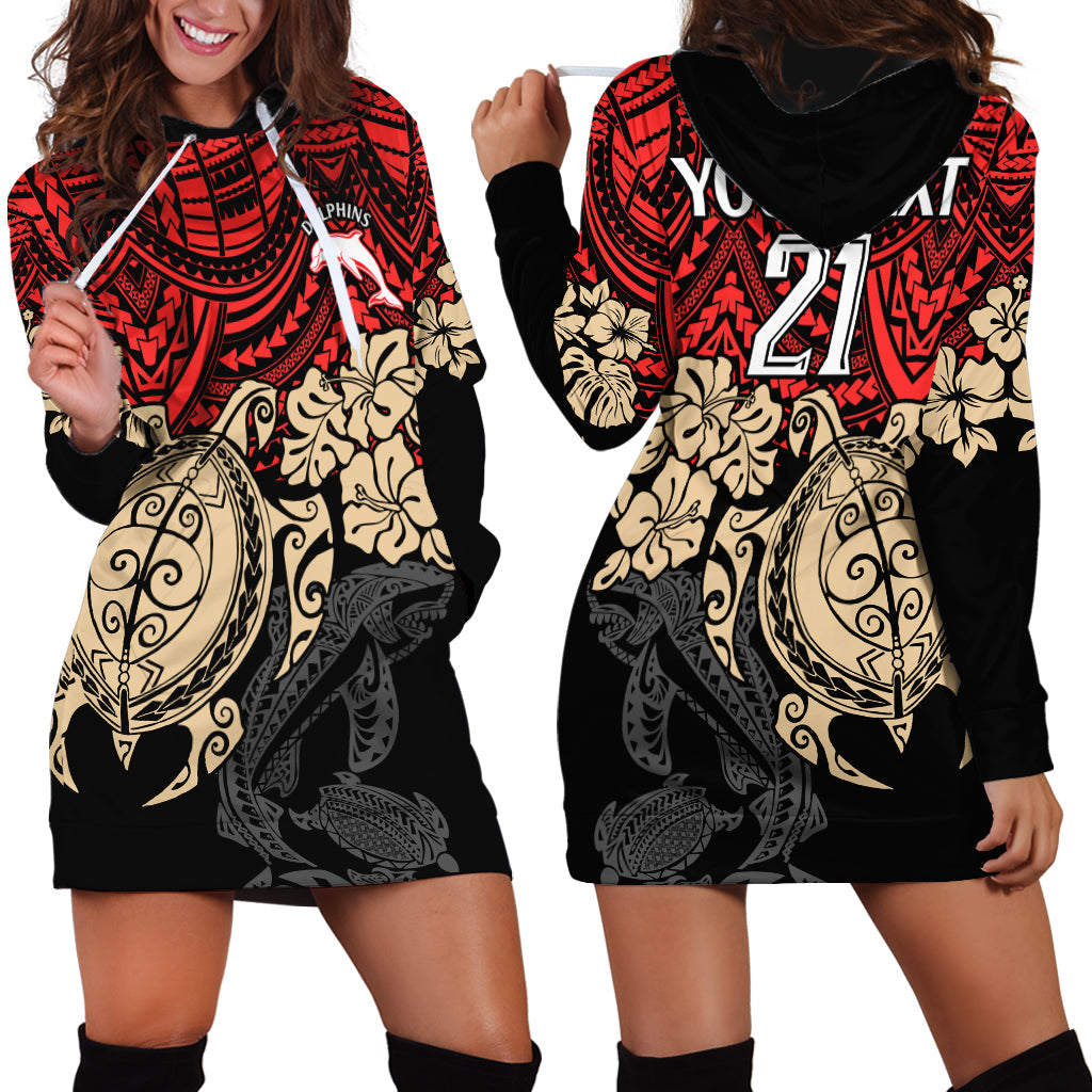 custom-dolphins-rugby-hoodie-dress-reddy-hibiscus-and-turtle-with-polynesian-pattern