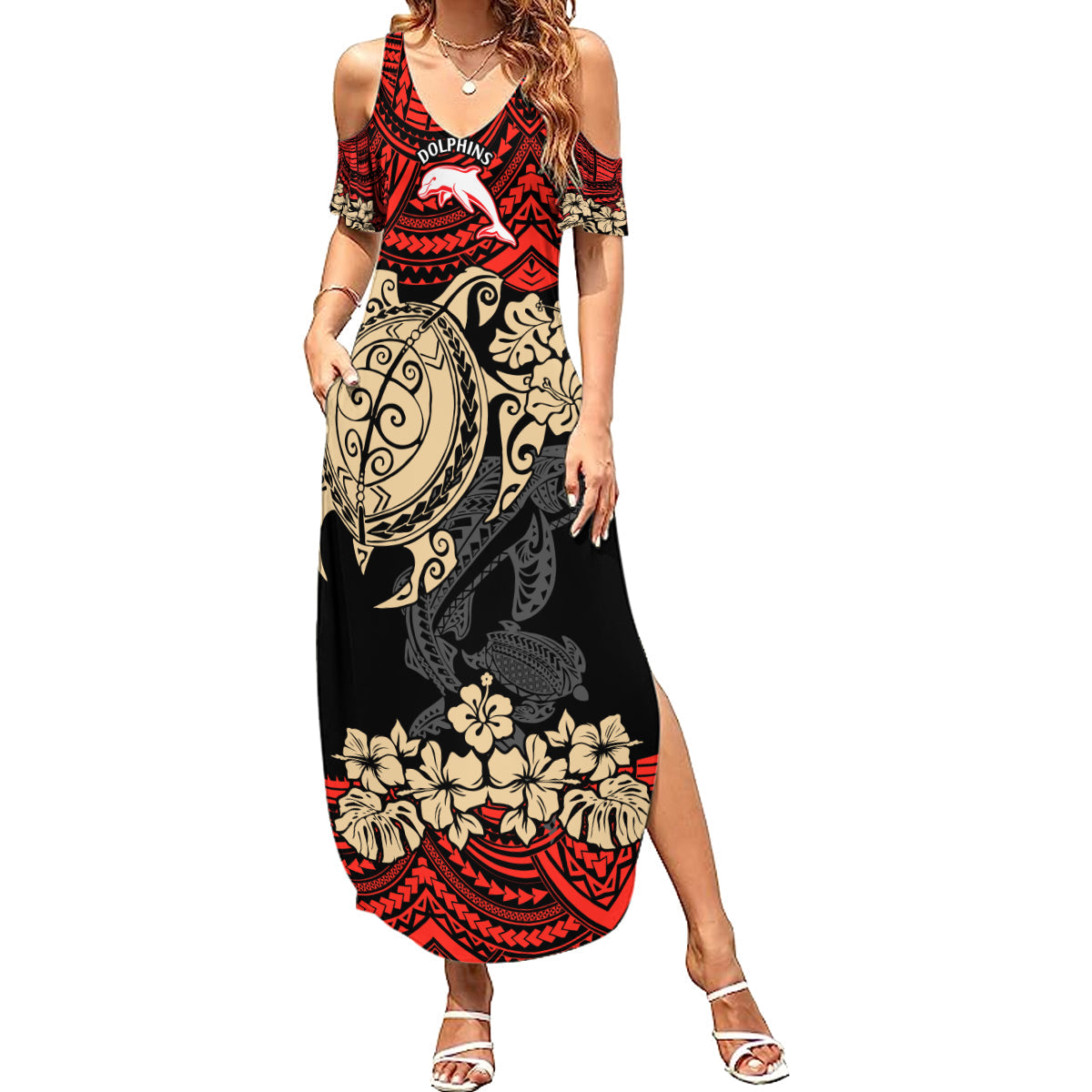 custom-dolphins-rugby-summer-maxi-dress-reddy-hibiscus-and-turtle-with-polynesian-pattern