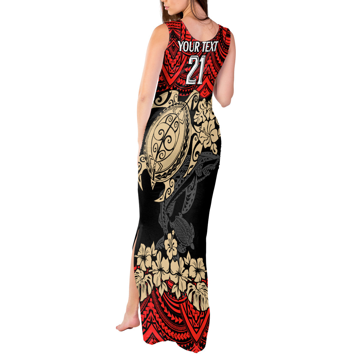 custom-dolphins-rugby-tank-maxi-dress-reddy-hibiscus-and-turtle-with-polynesian-pattern