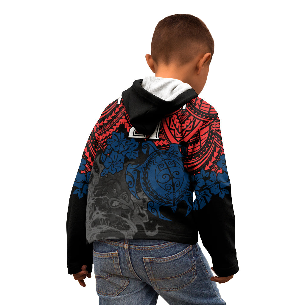 custom-roosters-rugby-kid-hoodie-sydney-hibiscus-and-turtle-with-polynesian-pattern