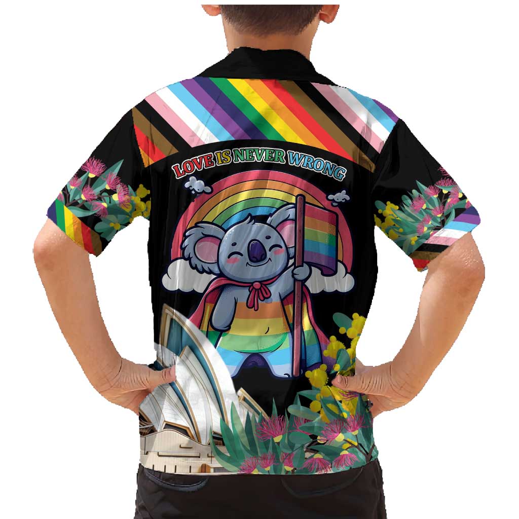 Aussia Pride Month Rainbow Koala Family Matching Mermaid Dress and Hawaiian Shirt