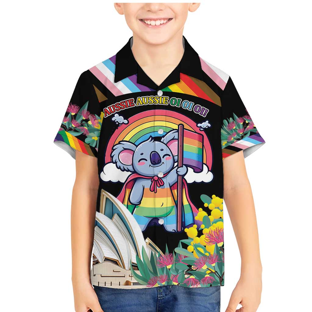 Aussia Pride Month Rainbow Koala Family Matching Mermaid Dress and Hawaiian Shirt