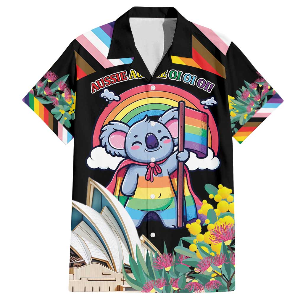 Aussia Pride Month Rainbow Koala Family Matching Off Shoulder Maxi Dress and Hawaiian Shirt