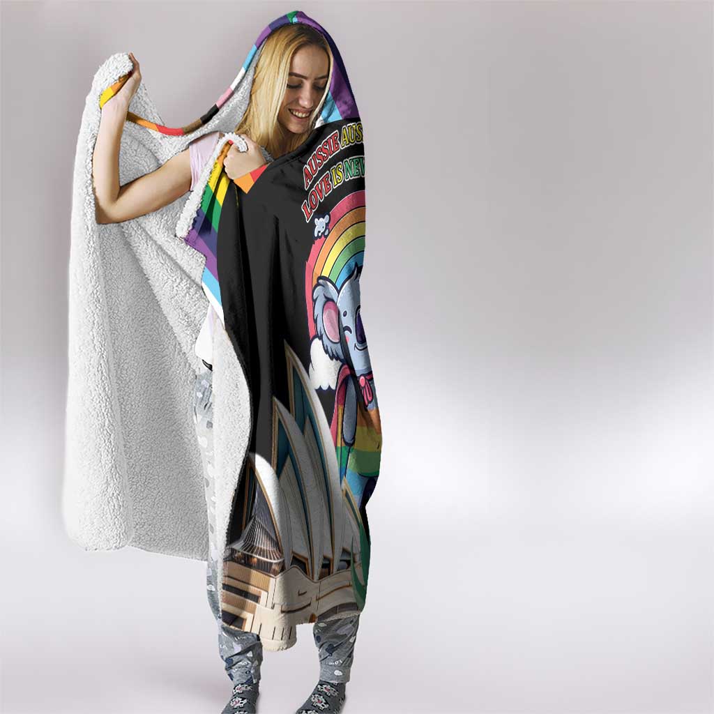 Aussia Pride Month Rainbow Koala Hooded Blanket