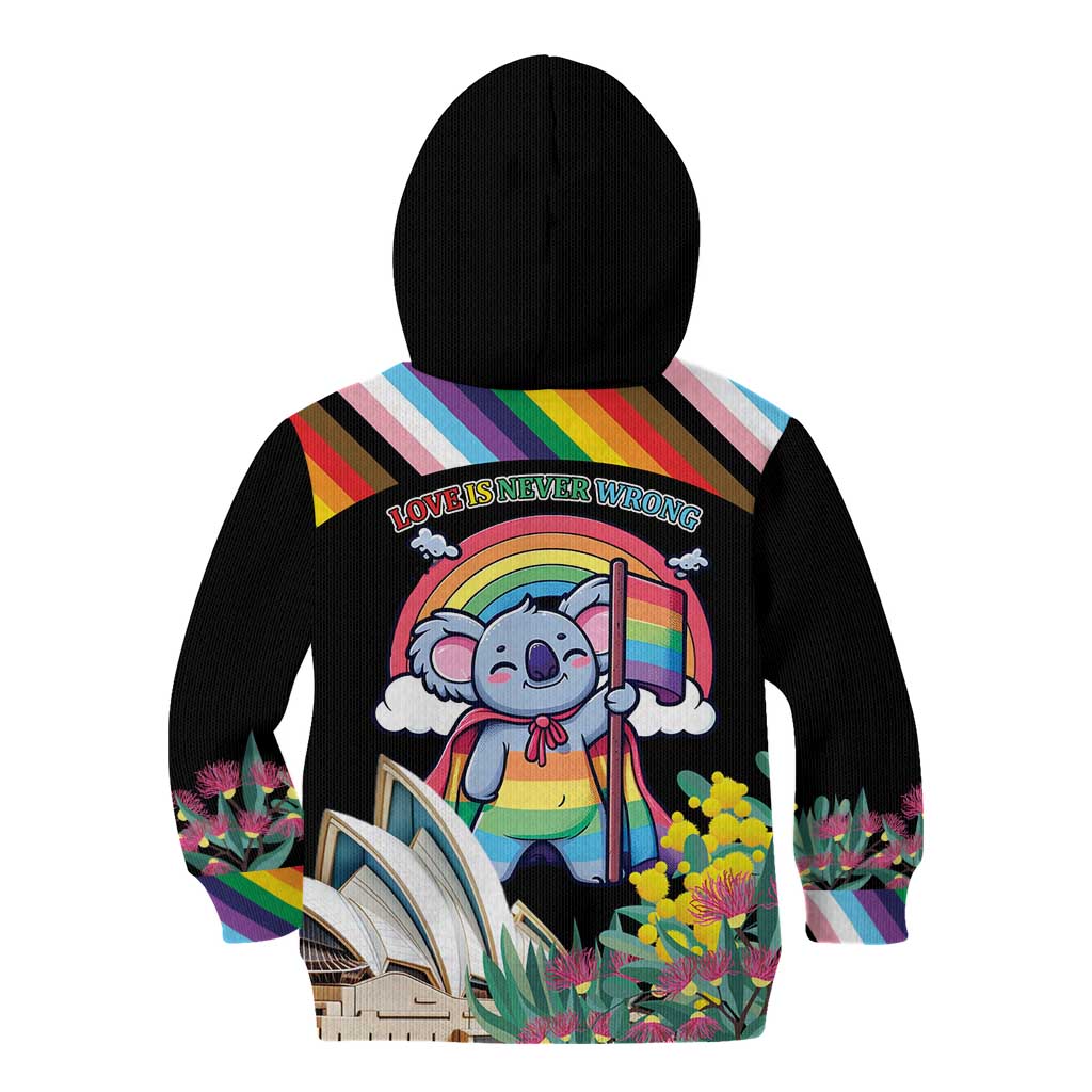 Aussia Pride Month Rainbow Koala Kid Hoodie - Vibe Hoodie Shop