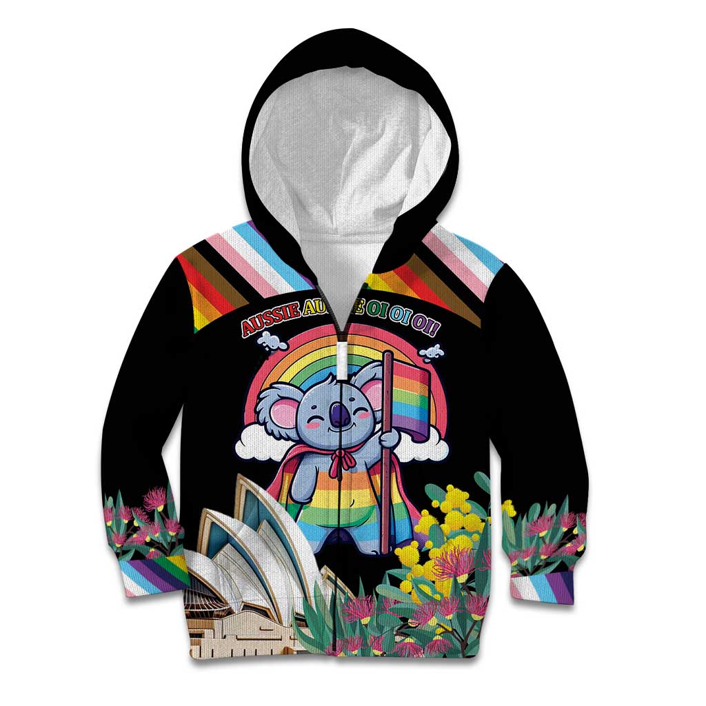 Aussia Pride Month Rainbow Koala Kid Hoodie - Vibe Hoodie Shop