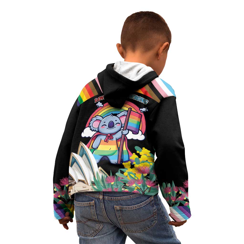 Aussia Pride Month Rainbow Koala Kid Hoodie - Vibe Hoodie Shop