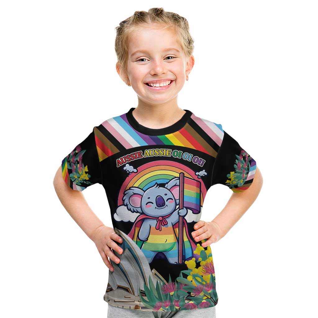 Aussia Pride Month Rainbow Koala Kid T Shirt - Vibe Hoodie Shop