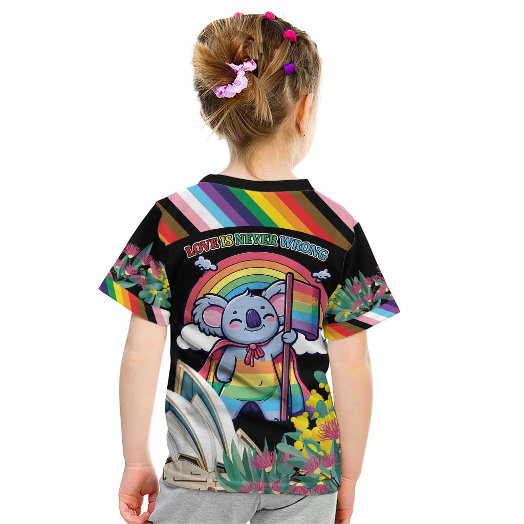 Aussia Pride Month Rainbow Koala Kid T Shirt - Vibe Hoodie Shop