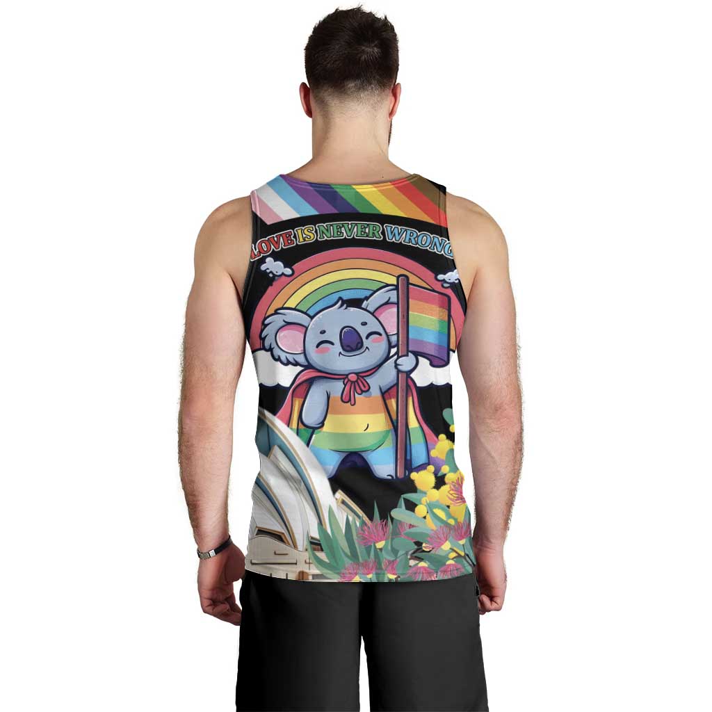 Aussia Pride Month Rainbow Koala Men Tank Top - Vibe Hoodie Shop