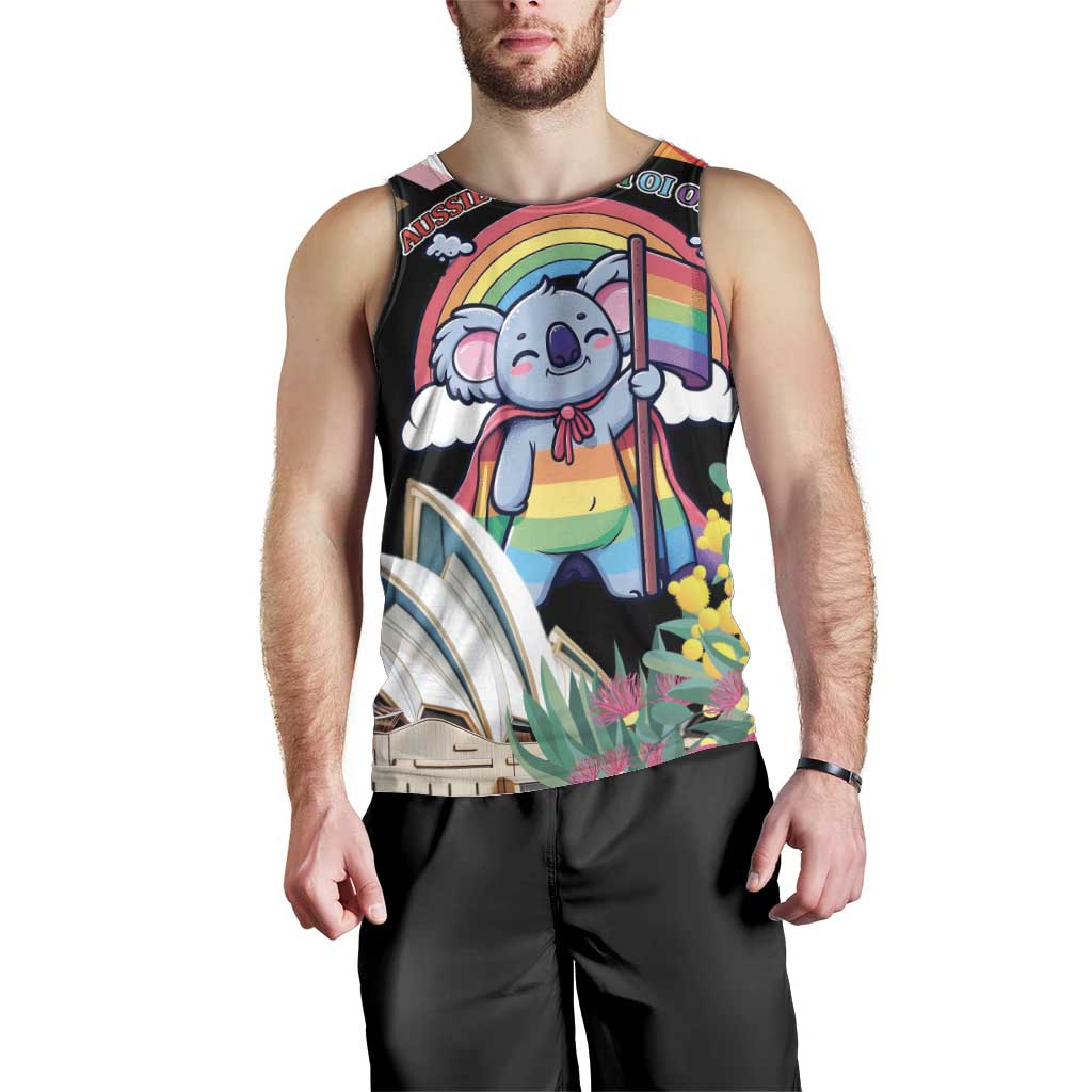 Aussia Pride Month Rainbow Koala Men Tank Top - Vibe Hoodie Shop