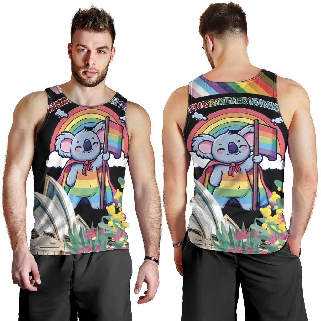 Aussia Pride Month Rainbow Koala Men Tank Top - Vibe Hoodie Shop