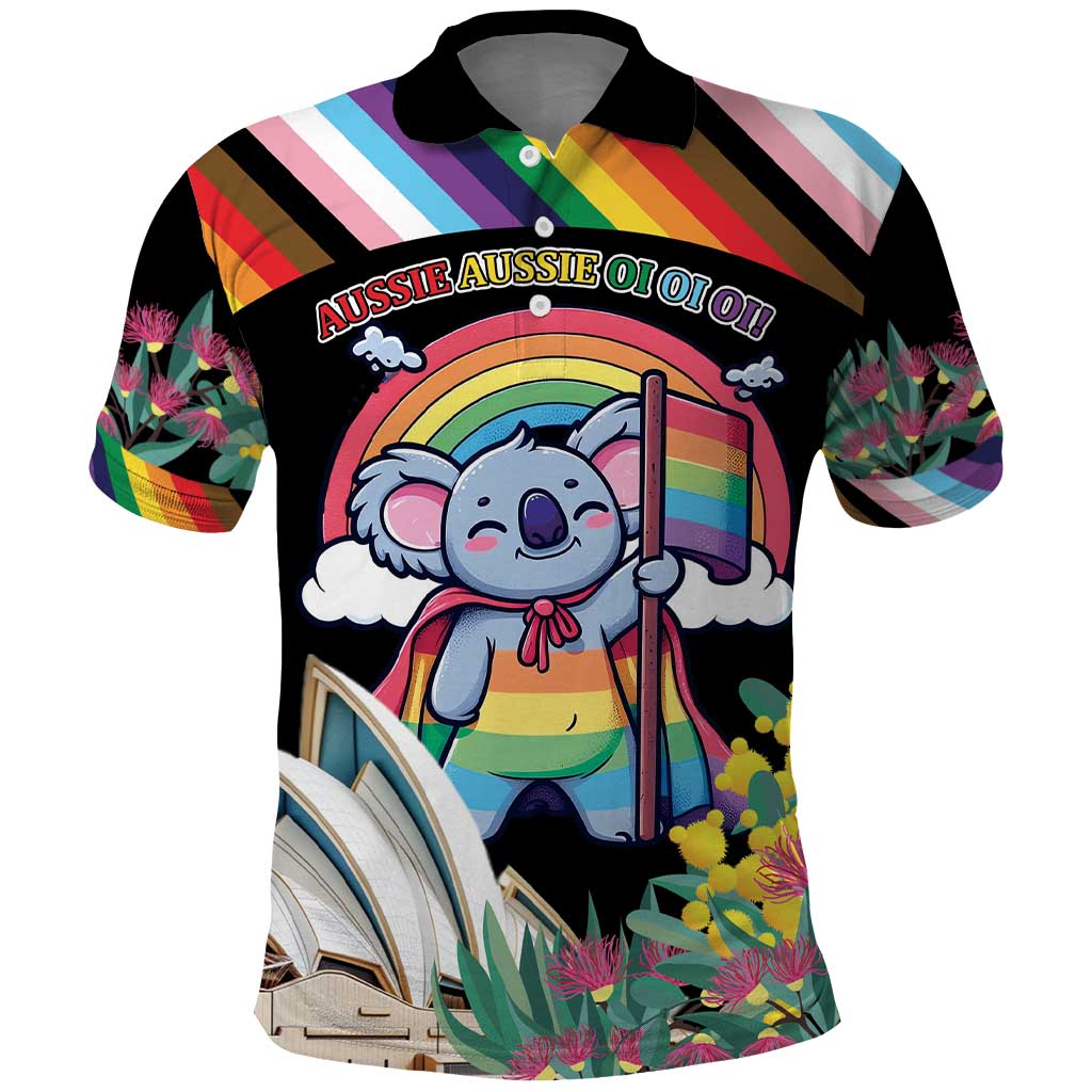 Aussia Pride Month Rainbow Koala Polo Shirt LT9 - Vibe Hoodie Shop