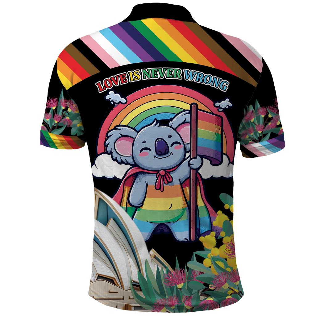 Aussia Pride Month Rainbow Koala Polo Shirt LT9 - Vibe Hoodie Shop