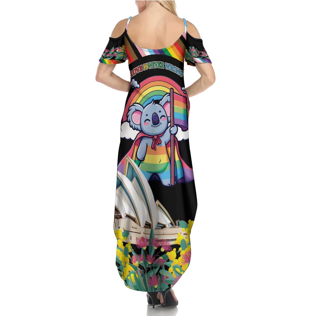 Aussia Pride Month Rainbow Koala Summer Maxi Dress