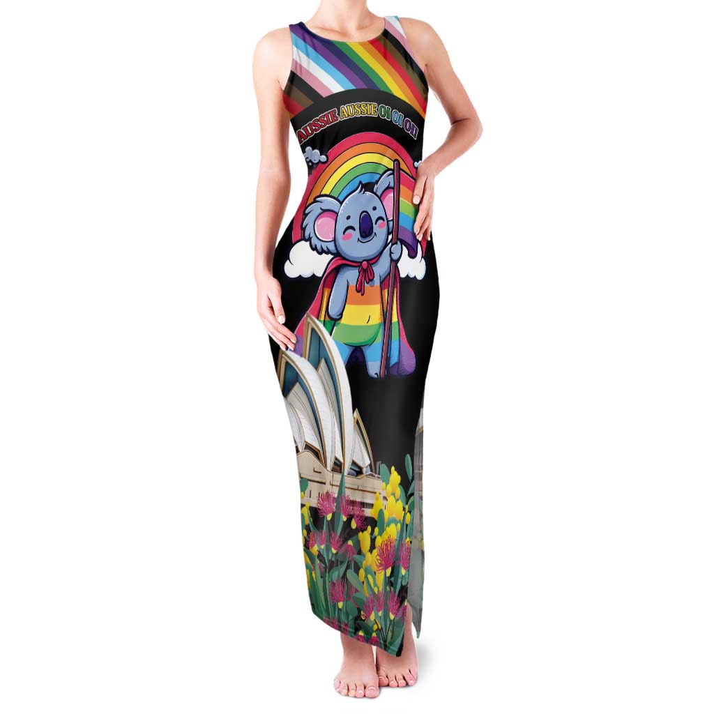 Aussia Pride Month Rainbow Koala Tank Maxi Dress