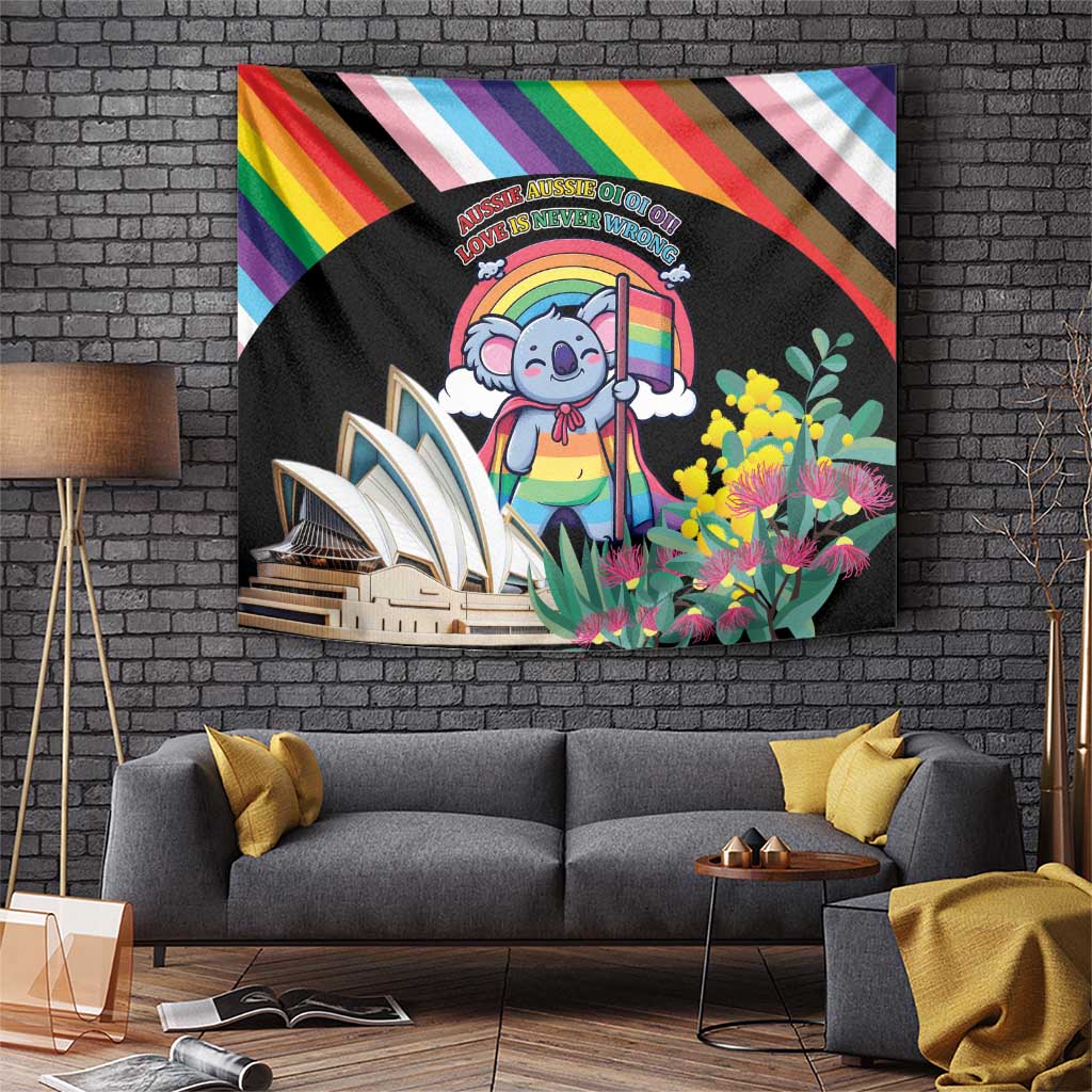 Aussia Pride Month Rainbow Koala Tapestry - Vibe Hoodie Shop
