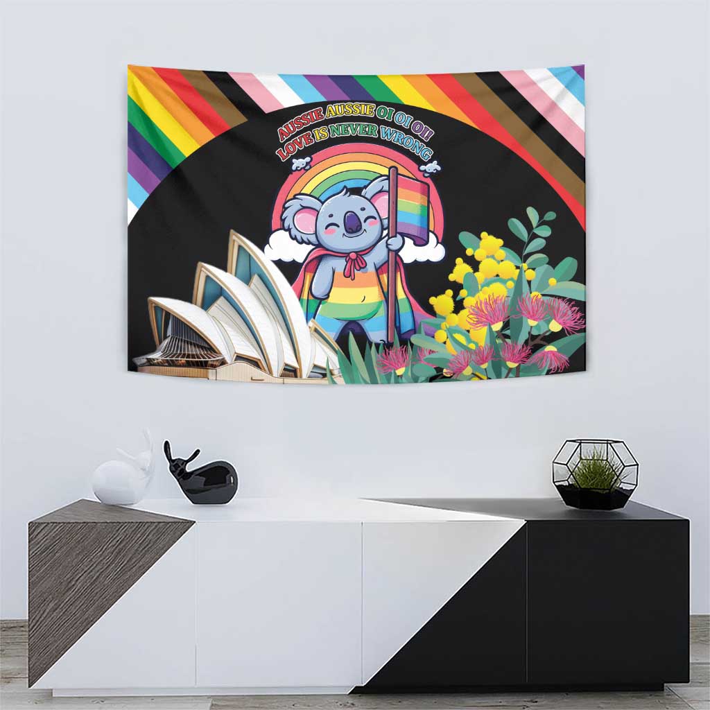 Aussia Pride Month Rainbow Koala Tapestry - Vibe Hoodie Shop