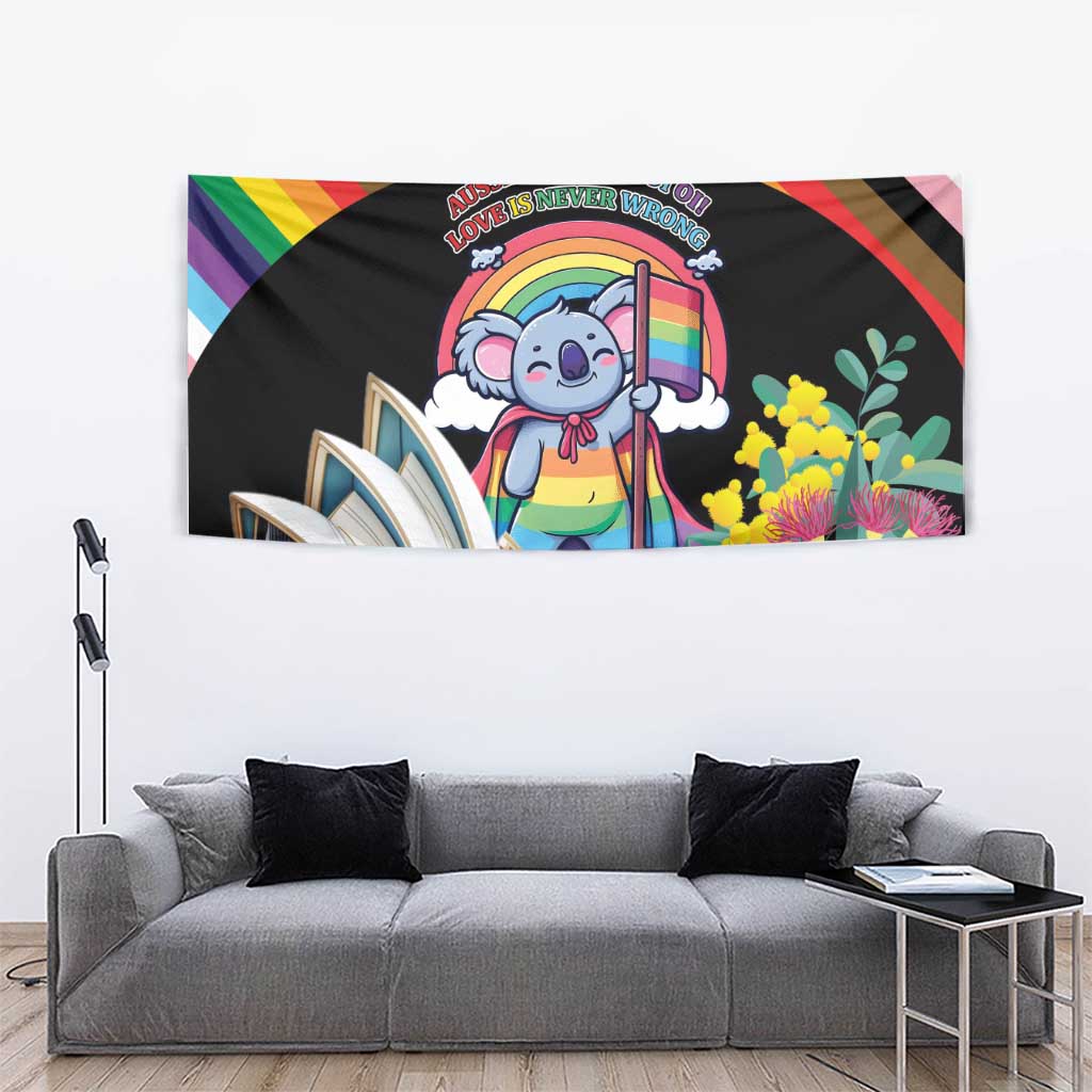 Aussia Pride Month Rainbow Koala Tapestry - Vibe Hoodie Shop
