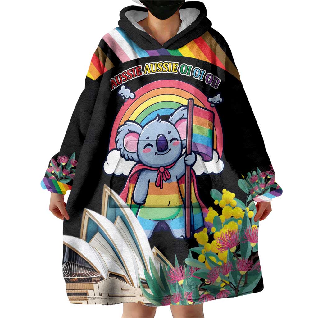 Aussia Pride Month Rainbow Koala Wearable Blanket Hoodie - Vibe Hoodie Shop