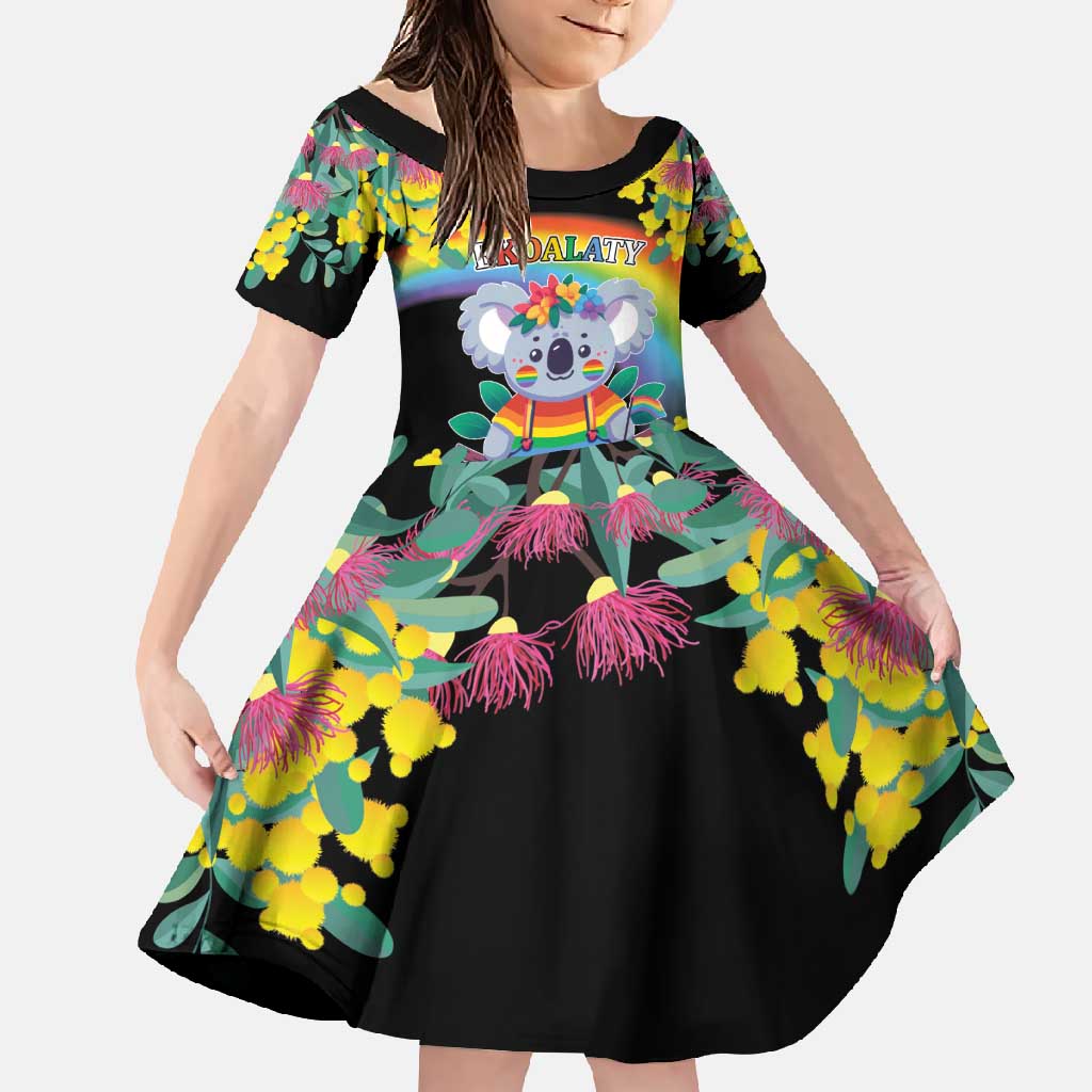 LGBTQ Koala Gay Family Matching Long Sleeve Bodycon Dress and Hawaiian Shirt Aussie Koala Bear Ekoalaty